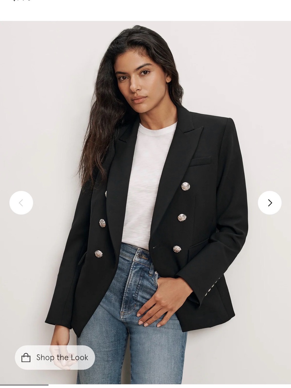 Veronica Beard Black Double-Breasted Blazer with Silver Buttons - Picture 4 of 5